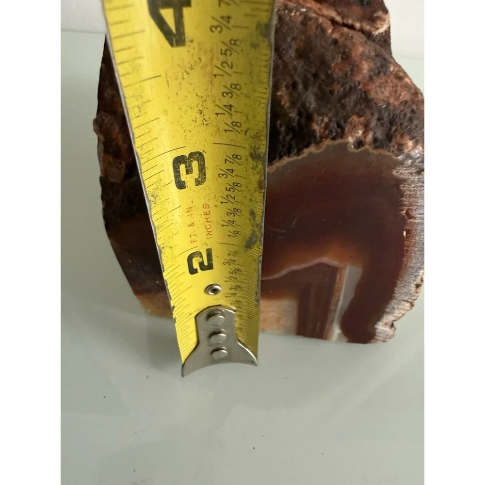 ✿ Natural Banded Agate Quartz Crystal Geode Rough Cut 3.6lb Display Specimen